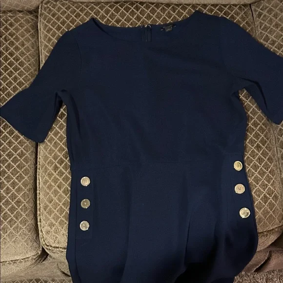 Ann Taylor Factory Navy Dress size 8 with Button Accents - Picture 3 of 5